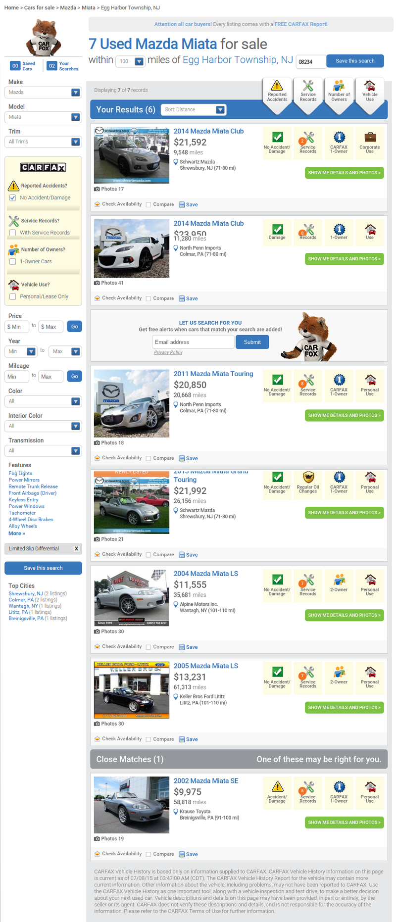 Illustration for article titled You Can Now Search For Used Cars On Carfax.com
